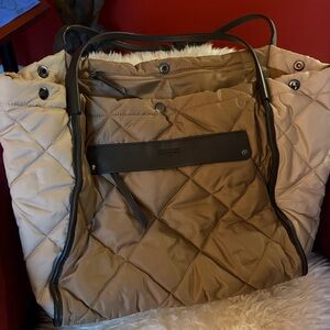 Quilted Tan Tote Bag